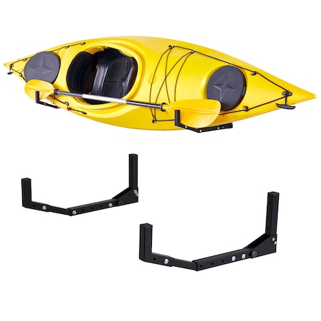 RaxGo Kayak Wall Hanger, Heavy Duty Wall Mounted Kayak Storage Rack Hooks for Kayak?s & Canoe?s, Indoor, Outdoor, Garage, Adjustable Length